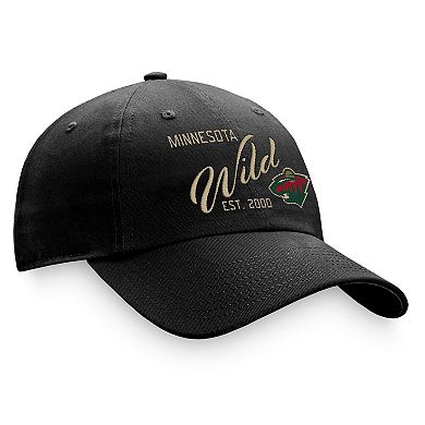 Women's Fanatics Branded Black Minnesota Wild Fundamental Script Adjustable Hat