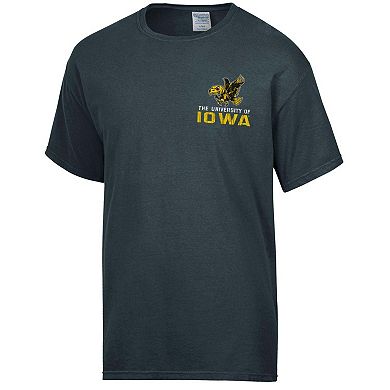 Men's Comfort Wash Charcoal Iowa Hawkeyes Vintage Logo T-Shirt