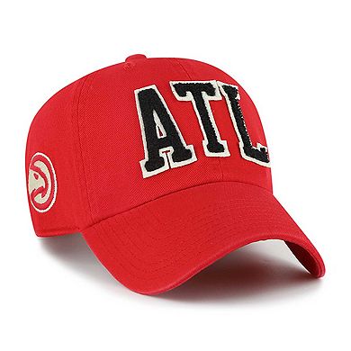 Men's '47 Red Atlanta Hawks Hand Off Clean Up Adjustable Hat