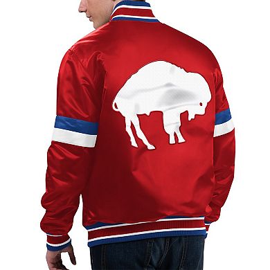 Men's Starter Red Buffalo Bills Gridiron Classics Home Game Satin Full-Snap Varsity Jacket