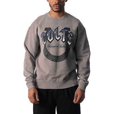Unisex The Wild Collective  Gray Indianapolis Colts Distressed Pullover Sweatshirt