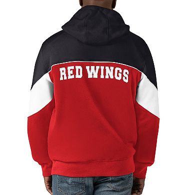 Men's Starter  Red/Black Detroit Red Wings Power Forward Full-Zip Hoodie