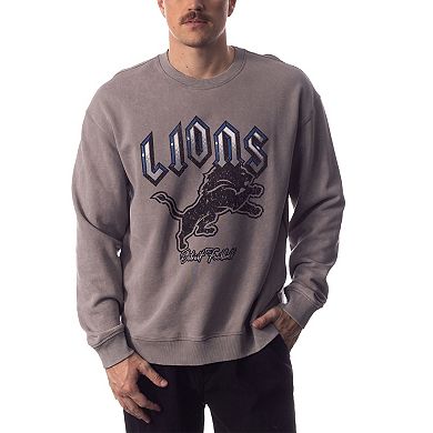 Unisex The Wild Collective  Gray Detroit Lions Distressed Pullover Sweatshirt