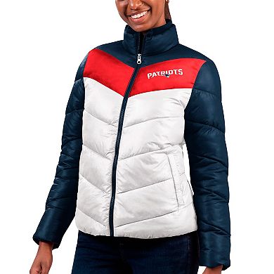 Women's G-III 4Her by Carl Banks  White/Navy New England Patriots New Star Quilted Full-Zip Jacket