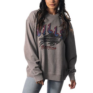 Unisex The Wild Collective  Gray Buffalo Bills Distressed Pullover Sweatshirt