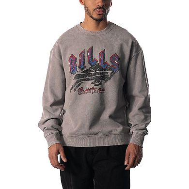 Unisex The Wild Collective  Gray Buffalo Bills Distressed Pullover Sweatshirt