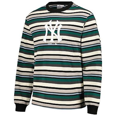 Men's PLEASURES Cream/Green New York Yankees Ballpark Long Sleeve T-Shirt