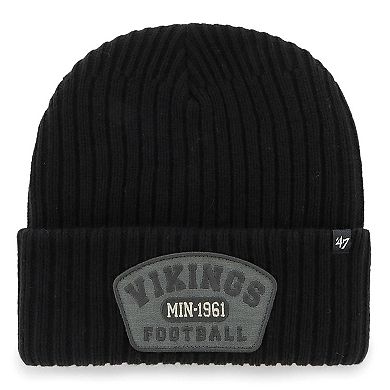 Men's '47  Black Minnesota Vikings Ridgeway Cuffed Knit Hat