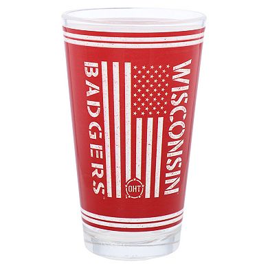 Wisconsin Badgers 16oz. OHT Military Appreciation Pint Glass