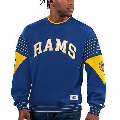 Men's Starter Royal Los Angeles Rams Face-Off Pullover Sweatshirt