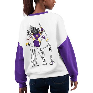 Women's G-III 4Her by Carl Banks White Minnesota Vikings A-Game Pullover Sweatshirt