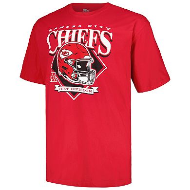 Men's New Era  Red Kansas City Chiefs Big & Tall Helmet T-Shirt