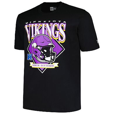 Men's New Era  Black Minnesota Vikings Big & Tall Helmet T-Shirt