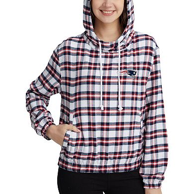 Women's Concepts Sport Navy/Red New England Patriots Sienna Flannel Long Sleeve Hoodie Top