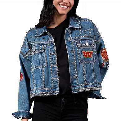Women's G-III 4Her by Carl Banks Washington Commanders First Finish Medium Denim Full-Button Jacket