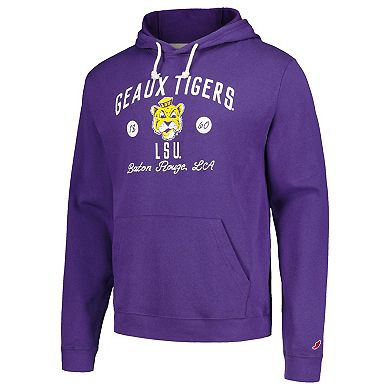 Men's League Collegiate Wear  Purple LSU Tigers Bendy Arch Essential Pullover Hoodie