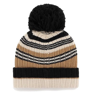 Women's '47 Natural Cleveland Browns Barista Cuffed Knit Hat with Pom