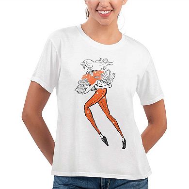 Women's G-III 4Her by Carl Banks White Denver Broncos Play The Ball T-Shirt