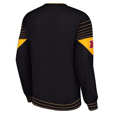 Men's Starter Black Pittsburgh Steelers Face-Off Pullover Sweatshirt