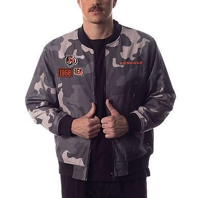 Unisex The Wild Collective Gray Cincinnati Bengals Camo Bomber Jacket