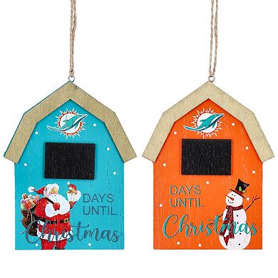 Miami Dolphins 2-Pack Countdown Ornament Set