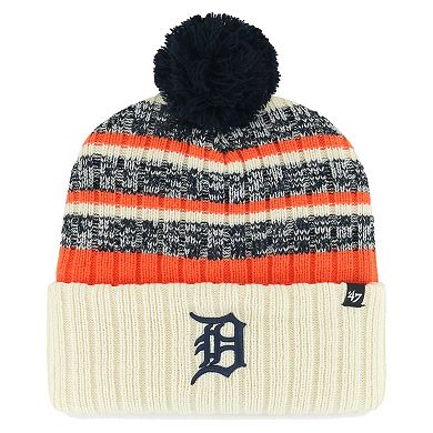 Men's '47 Natural Detroit Tigers Tavern Cuffed Knit Hat with Pom