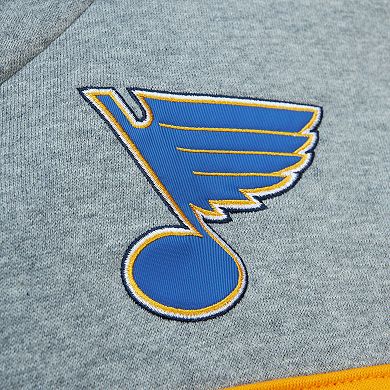 Men's Mitchell & Ness Blue/Gray St. Louis Blues Head Coach Pullover Hoodie
