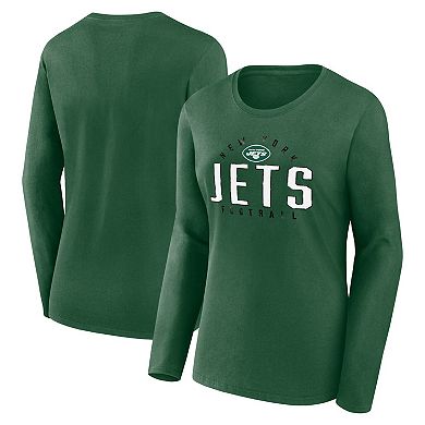 Women's Fanatics Branded Green New York Jets Plus Size Foiled Play Long Sleeve T-Shirt