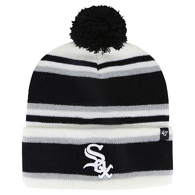 Youth '47 White/Black Chicago White Sox Stripling Cuffed Knit Hat with Pom