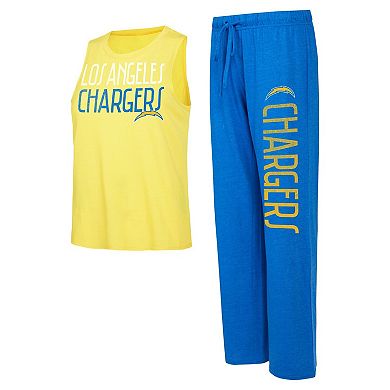 Women's Concepts Sport Royal/Gold Los Angeles Chargers Muscle Tank Top & Pants Lounge Set