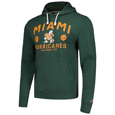 Men's League Collegiate Wear  Green Miami Hurricanes Bendy Arch Essential Pullover Hoodie