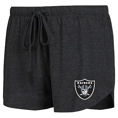 Women's Concepts Sport Black/Charcoal Las Vegas Raiders Raglan Long Sleeve T-Shirt & Shorts Lounge Set