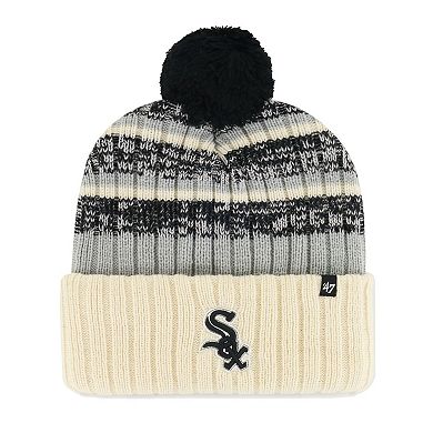 Men's '47 Natural Chicago White Sox Tavern Cuffed Knit Hat with Pom