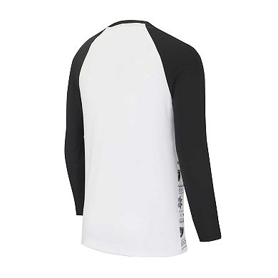 Men's Concepts Sport White/Black Las Vegas Raiders Tinsel Raglan Long Sleeve T-Shirt & Pants Sleep Set