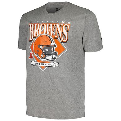 Men's New Era  Gray Cleveland Browns Big & Tall Helmet T-Shirt