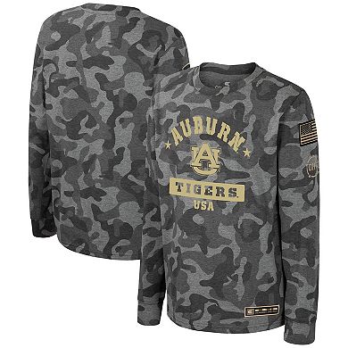 Youth Colosseum Camo Auburn Tigers OHT Military Appreciation Dark Star Long Sleeve T-Shirt