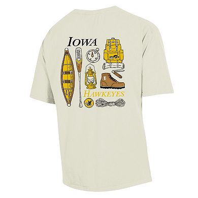 Men's Comfort Wash Cream Iowa Hawkeyes Camping Trip T-Shirt