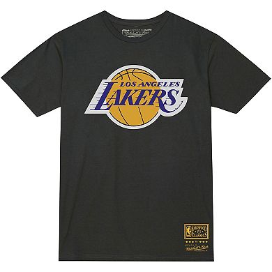 Unisex Mitchell & Ness  Black Los Angeles Lakers Hardwood Classics MVP Throwback Logo T-Shirt