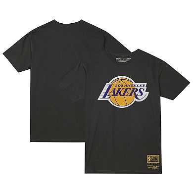 Unisex Mitchell & Ness  Black Los Angeles Lakers Hardwood Classics MVP Throwback Logo T-Shirt