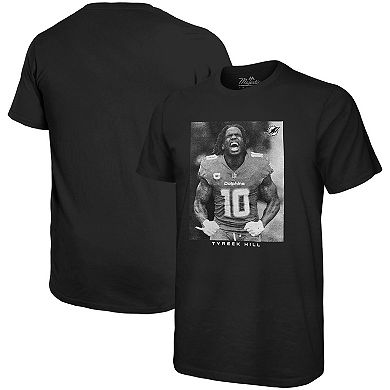 Men's Majestic Threads Tyreek Hill Black Miami Dolphins Oversized Player Image T-Shirt