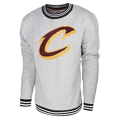 Men's Stadium Essentials Heather Gray Cleveland Cavaliers Club Level Pullover Sweatshirt
