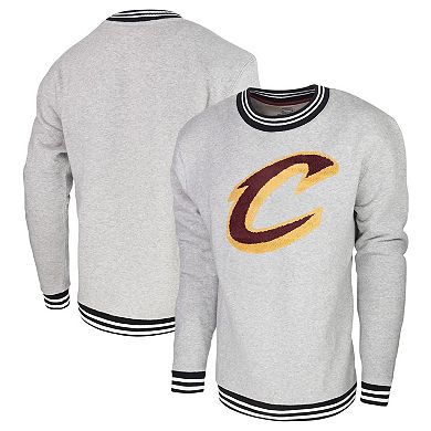 Men's Stadium Essentials Heather Gray Cleveland Cavaliers Club Level Pullover Sweatshirt