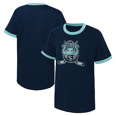Youth Navy Seattle Kraken Ice City T-Shirt