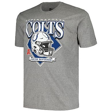 Men's New Era  Gray Indianapolis Colts Big & Tall Helmet T-Shirt