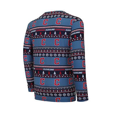 Men's Concepts Sport Navy Cleveland Guardians Knit Ugly Sweater Long Sleeve Top & Pants Set