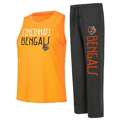 Women's Concepts Sport Black/Orange Cincinnati Bengals Muscle Tank Top & Pants Lounge Set