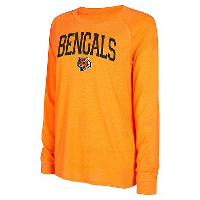 Women's Concepts Sport Black/Orange Cincinnati Bengals Raglan Long Sleeve T-Shirt & Shorts Lounge Set