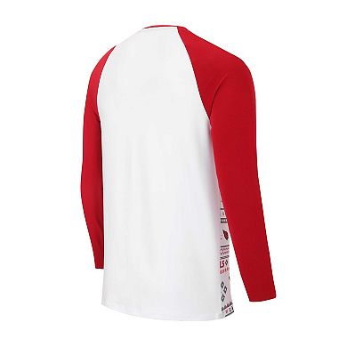 Men's Concepts Sport White/Cardinal Arizona Cardinals Tinsel Raglan Long Sleeve T-Shirt & Pants Sleep Set