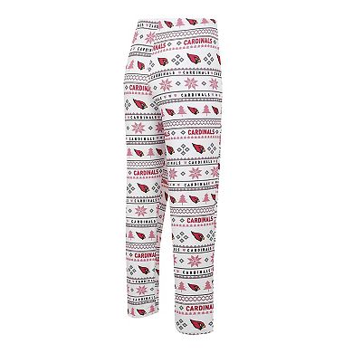 Men's Concepts Sport White/Cardinal Arizona Cardinals Tinsel Raglan Long Sleeve T-Shirt & Pants Sleep Set