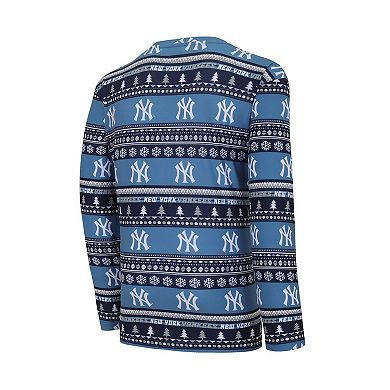 Men's Concepts Sport Navy New York Yankees Knit Ugly Sweater Long Sleeve Top & Pants Set
